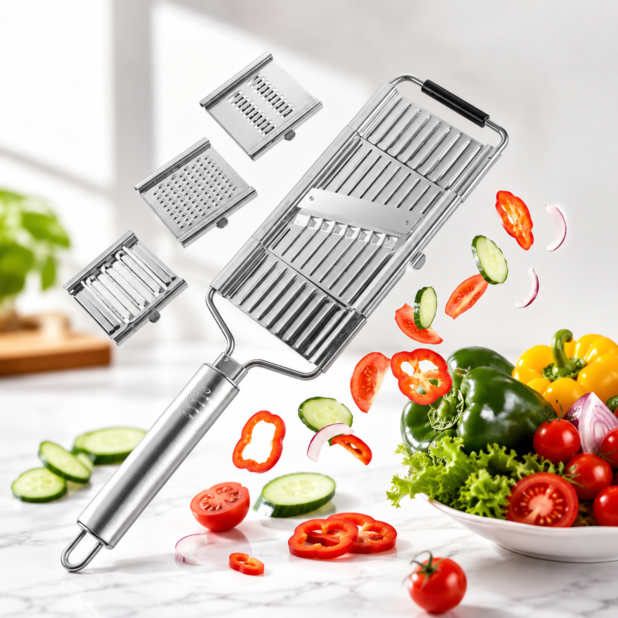 Stainless Steel 4 in 1 Multi-Purpose Vegetable Slicer