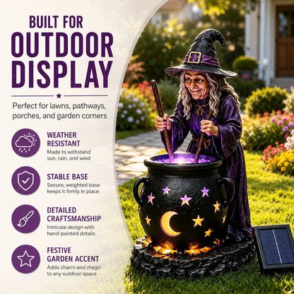 🧙‍♀️Halloween Witch Glowing Cauldron Solar Light