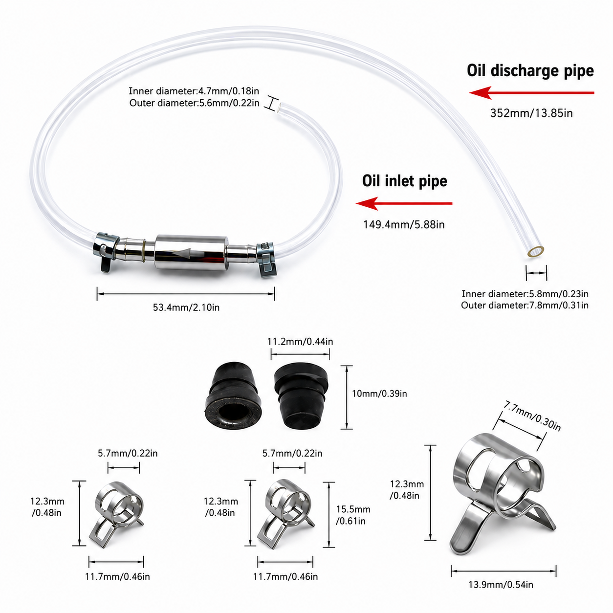 Car Brake Bleeder Hose Kit with One-Way Check Valve