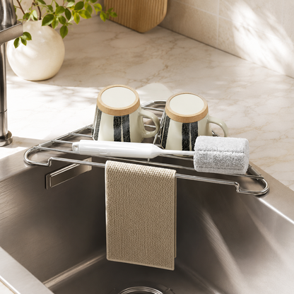 Stainless Steel Triangle Sink Drying Rack and Kitchen Organizer