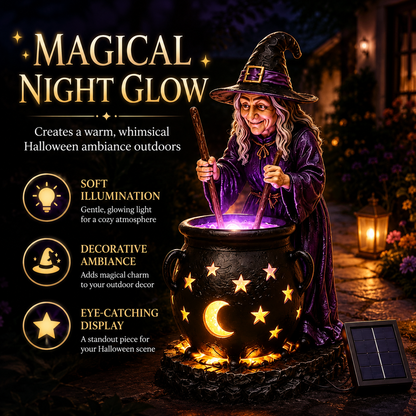 🧙‍♀️Halloween Witch Glowing Cauldron Solar Light