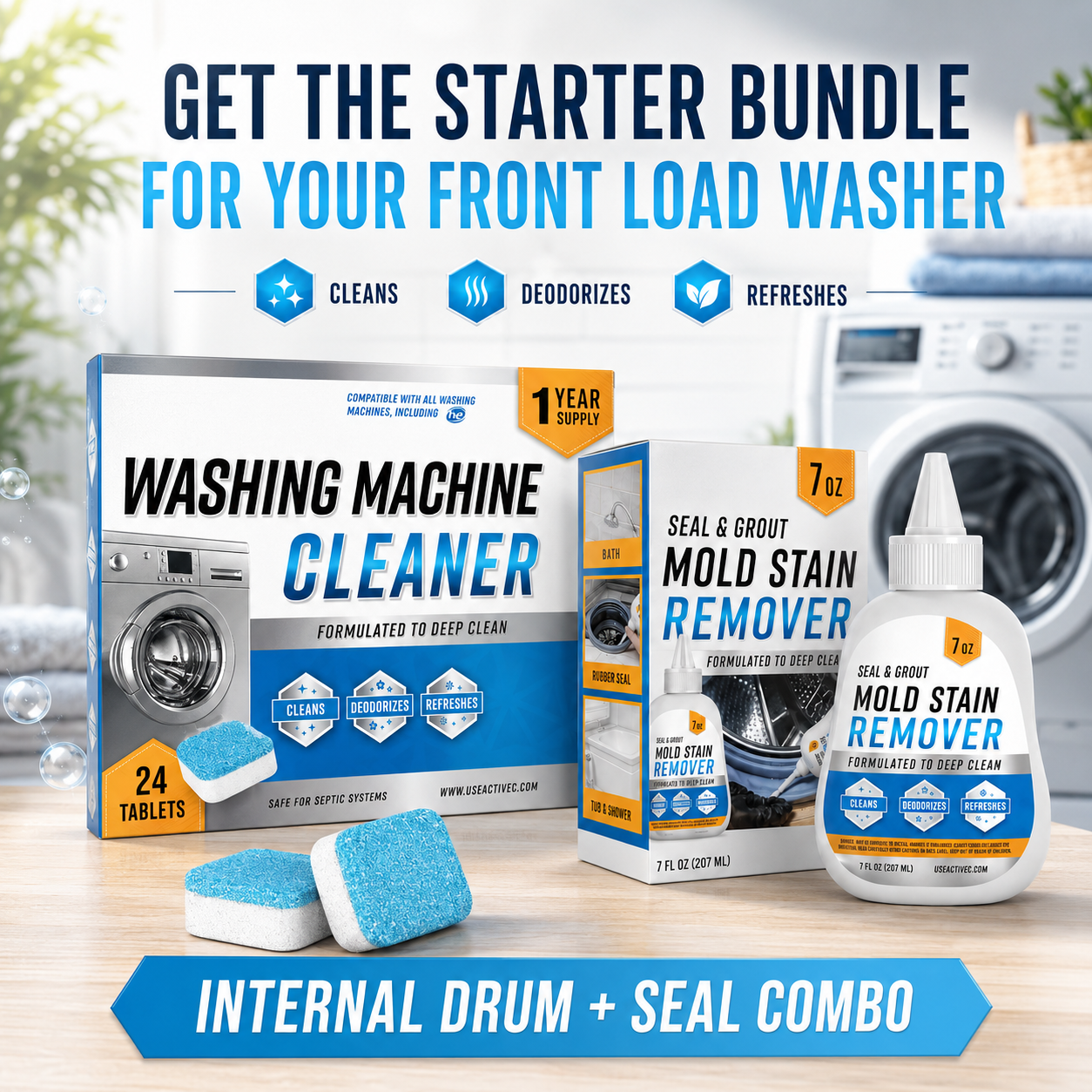 Mold and Stain Remover Gel for Washing Machine Seals and Bathroom