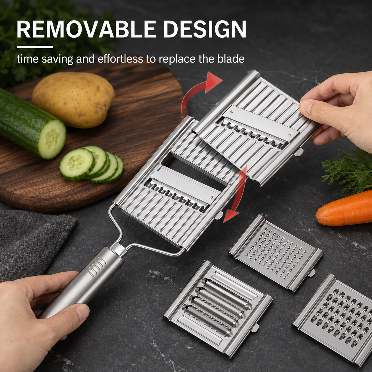 Stainless Steel 4 in 1 Multi-Purpose Vegetable Slicer