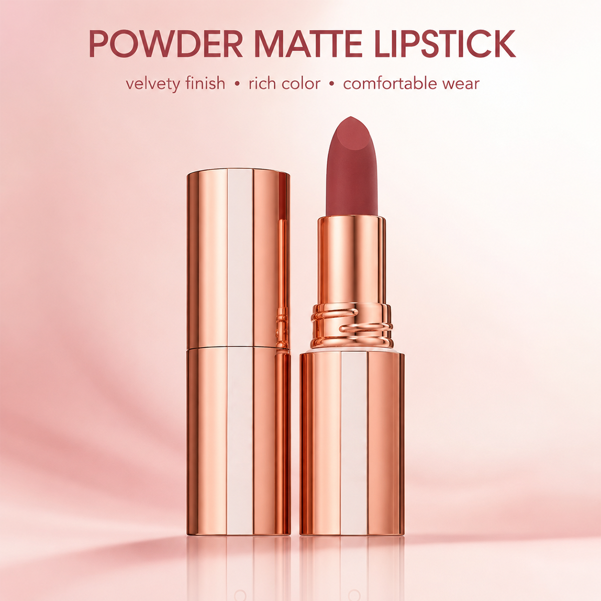 24H Long‑Lasting Matte Lipstick – Smudge‑proof, transfer‑resistant, vibrant colour.