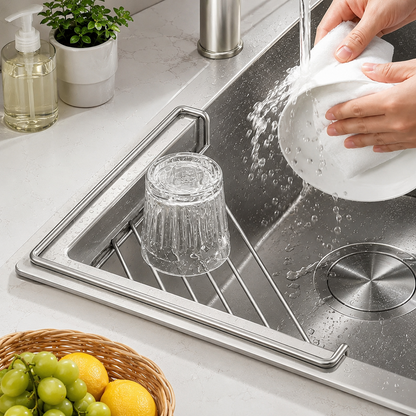 Stainless Steel Triangle Sink Drying Rack and Kitchen Organizer