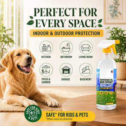 Natural Peppermint Oil Pet Bug Repellent Spray 16oz