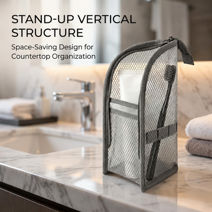 Mesh Zipper Toiletry Storage Pouch