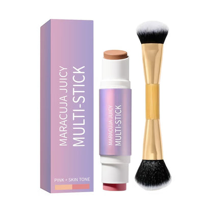 Double Ended Cream Blush and Bronzer Stick with Brush