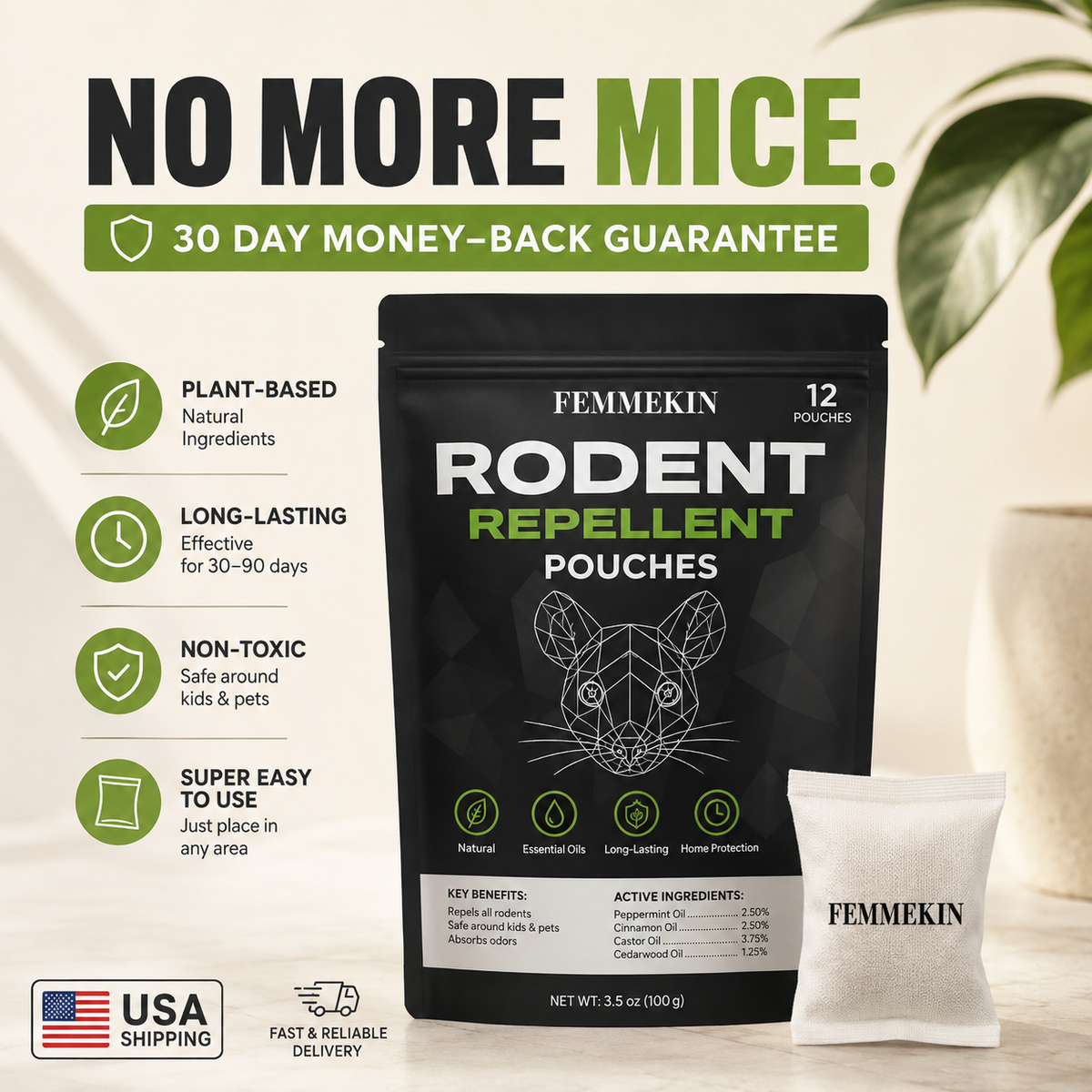 FEMMEKIN Rodent Repellent Pouches