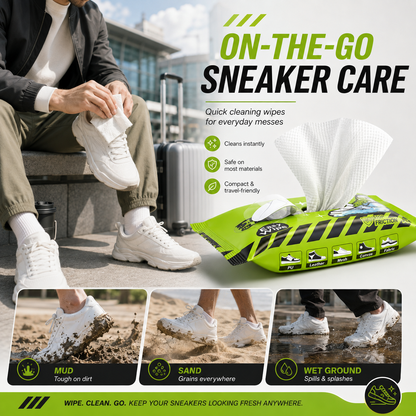 Complete Shoe Cleaning and Care Kit with Brushes and Stain Removal Wipes