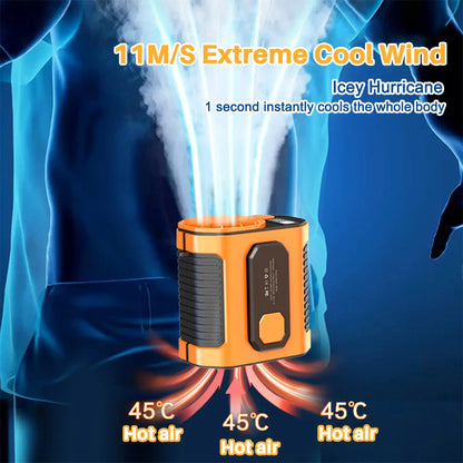Portable Rechargeable Waist Fan with Power Bank & LED Light