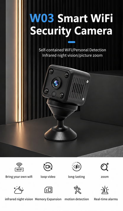 Smart WiFi Security Camera – HD, Night Vision, Motion Detection, Low Power