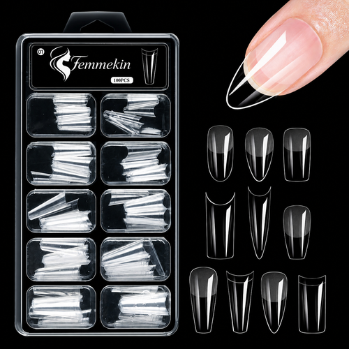 Femmekin SculptFit Nail Tips, 100PCS Pre-Etched