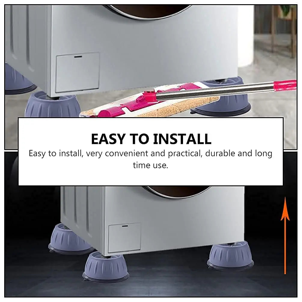 4 Piece Shock Absorbing Pads for Washing Machine Dryer and Refrigerator