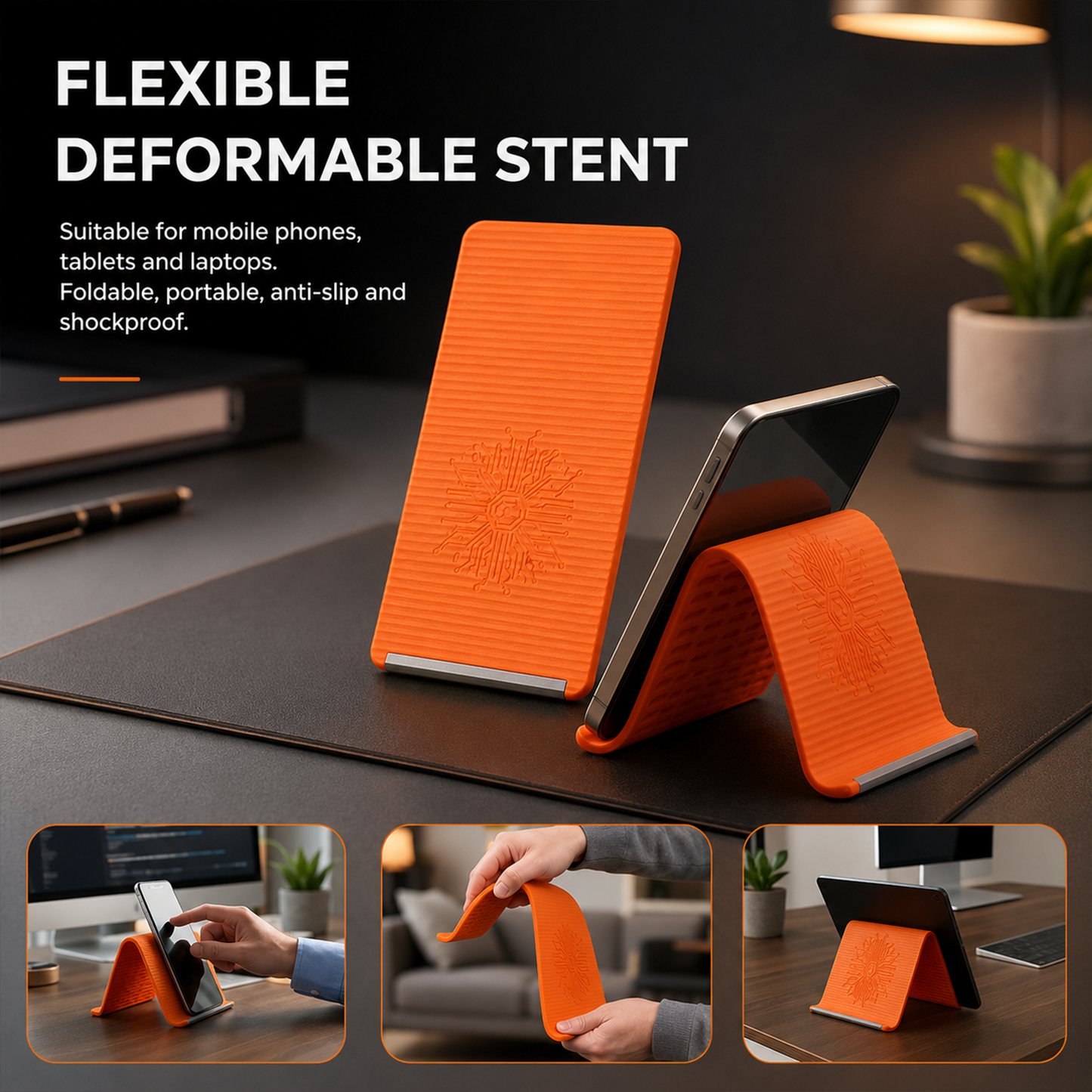 Flexible Silicone Aluminum Phone Holder Stand