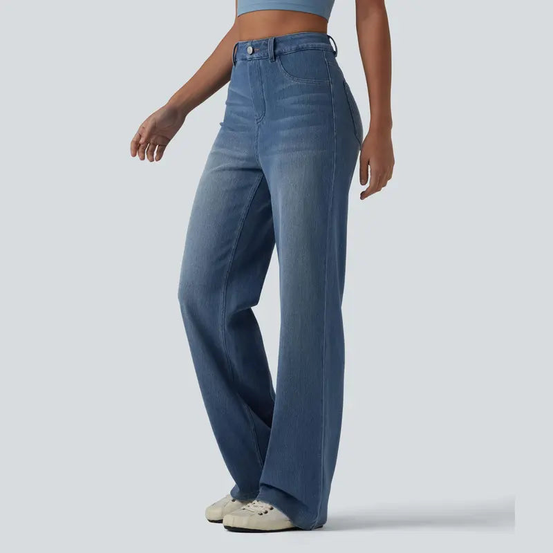Women's High-Waisted Sculpting Straight-Leg Jeans