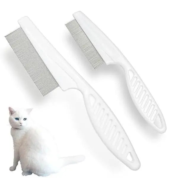 2 Pack Pet Grooming Comb Set for Small Dogs and Cats Flea and Lice Removal