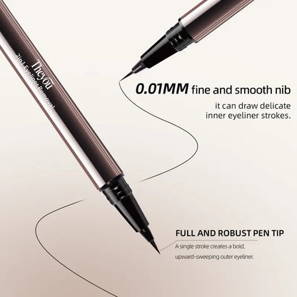 Ultra-Smooth Creamy Liquid Eyeliner | 2-in-1Dual Tip I Weightless, Waterproof & 24H Long-Lasting