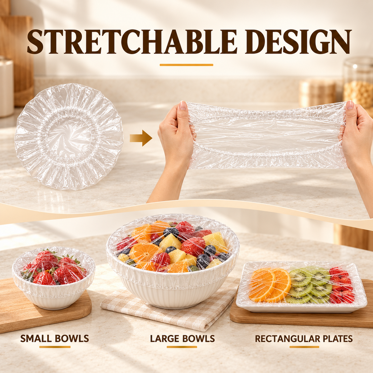 100PCS Disposable Stretch Food Covers for Bowls & Plates🛒