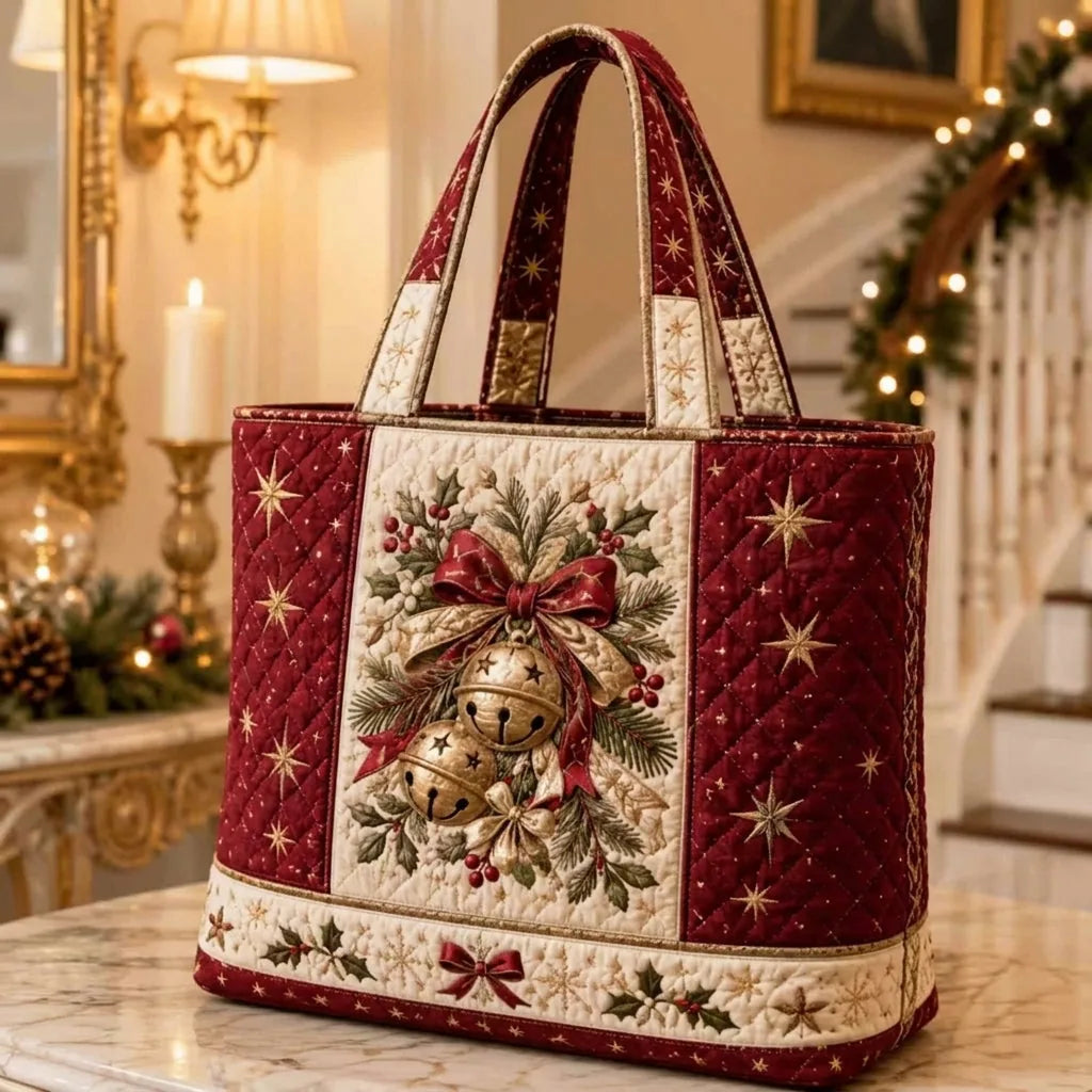 Quilted Christmas Shoulder Tote Bag – 12 Designs