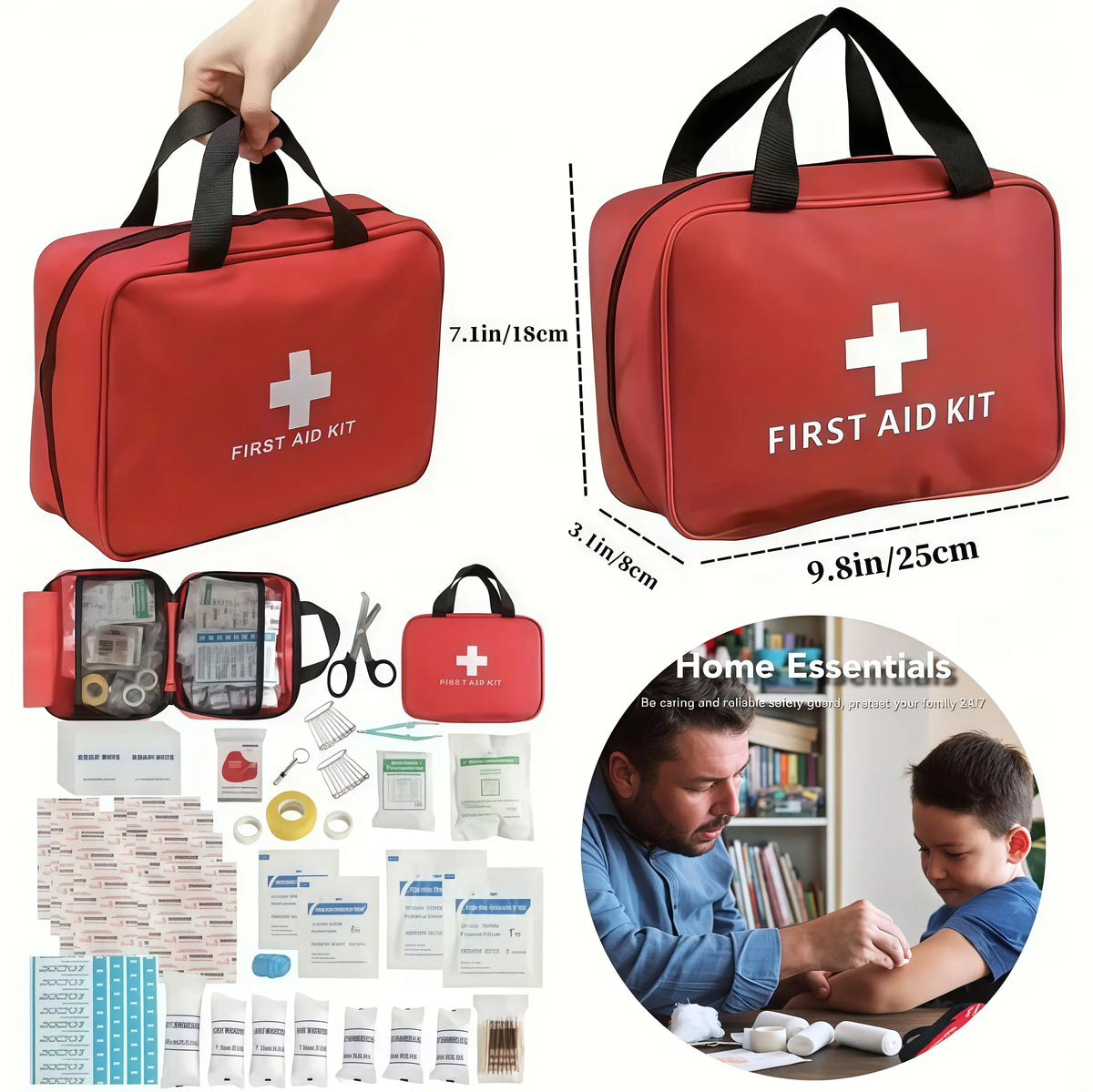 160-Piece Waterproof Portable Trauma First Aid Kit for Home, Car, Travel & Outdoor Safety 🩹