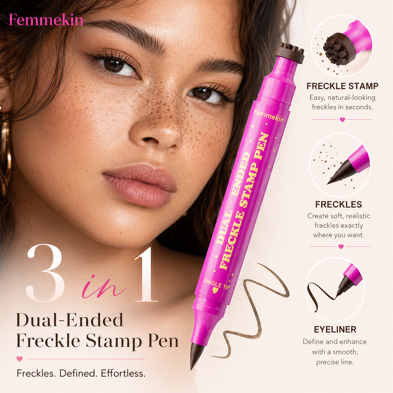 3-in-1 Dual-Ended Waterproof Freckles Pen