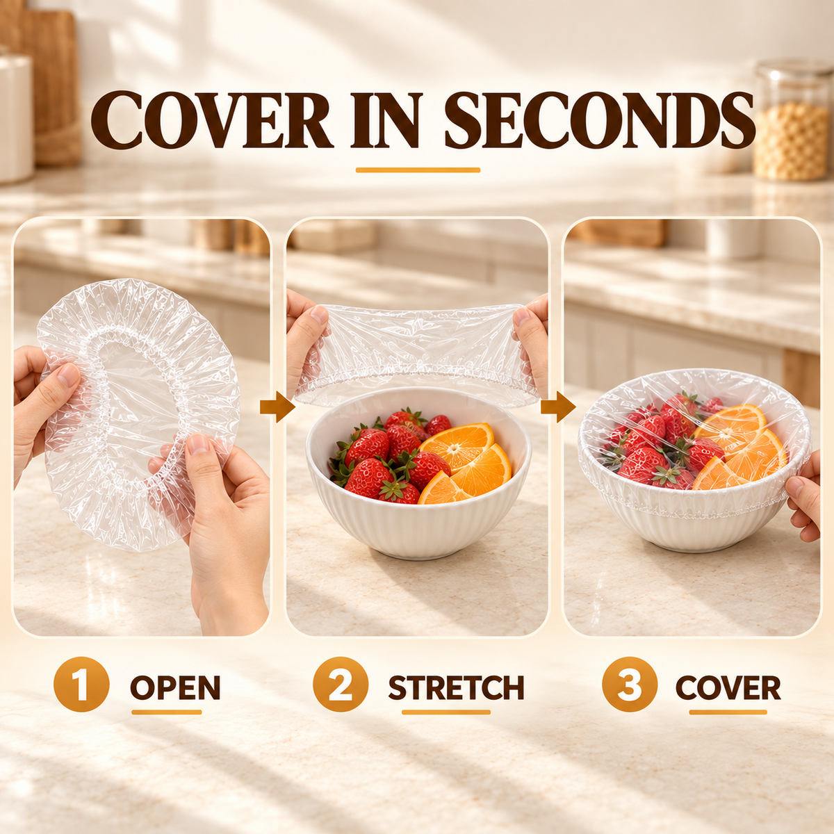 100PCS Disposable Stretch Food Covers for Bowls & Plates🛒