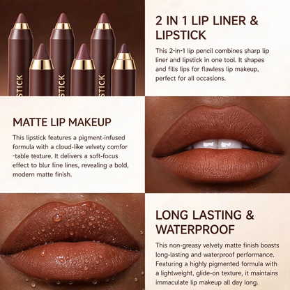 Matte Brown Lipstick| Waterproof Non-Stick Cup
