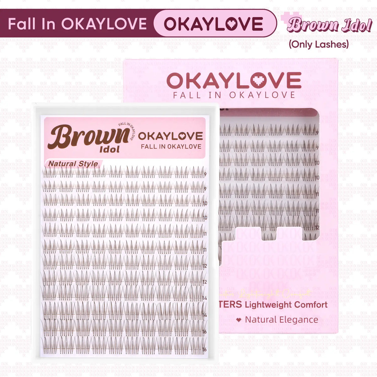 OKAYLOVE Idol Black| Brown Idol Lash Clusters Kit | D Curl Wispy Lash Extension Kit | Lightweight Look Like Real Lashes DIY Eyelash at Home for Natural Makeup Girl Gifts #backtoschool #sohochic