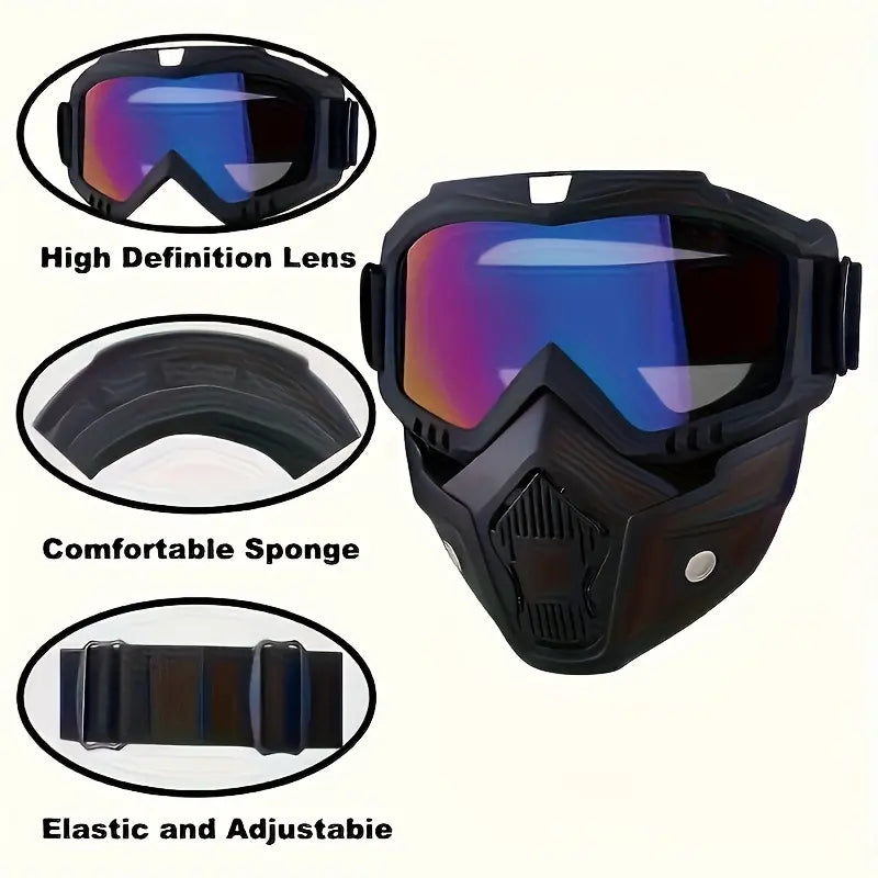 🛠️Detachable Full Face Goggle Mask