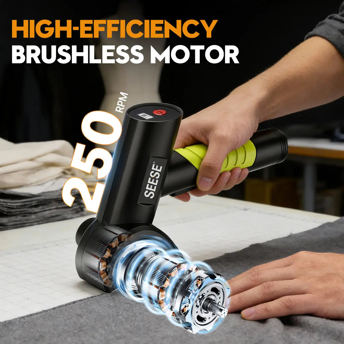 SEESE Cordless Electric Scissors - Portable Fabric Cutter