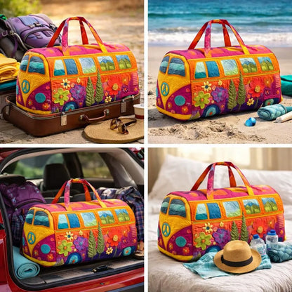 Unisex Boho Quilted Travel Bag Lightweight Weekender