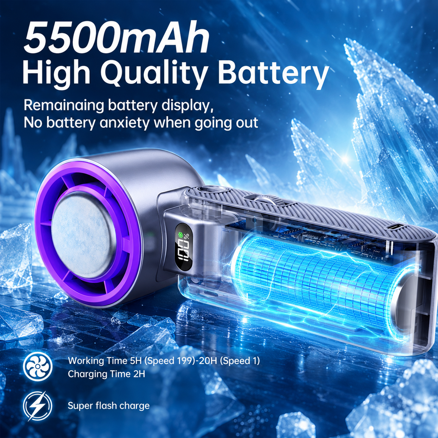 Portable High Speed Handheld Fan 199 Speed Adjustable