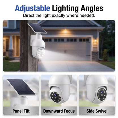 ⏰Smart AI Detection - Solar-Powered Simulated Surveillance Camera Street Light