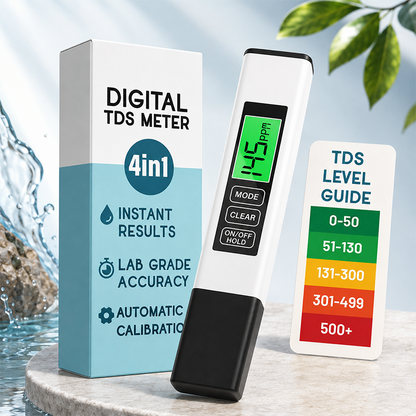 Handheld 4-in-1 Water Testing Meter for Home Use
