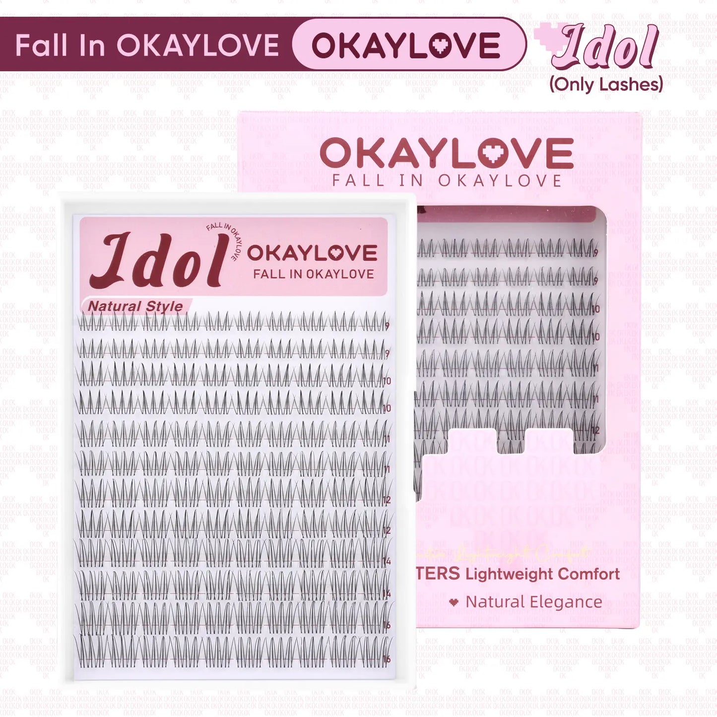 OKAYLOVE Idol Black| Brown Idol Lash Clusters Kit | D Curl Wispy Lash Extension Kit | Lightweight Look Like Real Lashes DIY Eyelash at Home for Natural Makeup Girl Gifts #backtoschool #sohochic