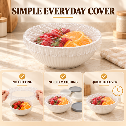 100PCS Disposable Stretch Food Covers for Bowls & Plates🛒