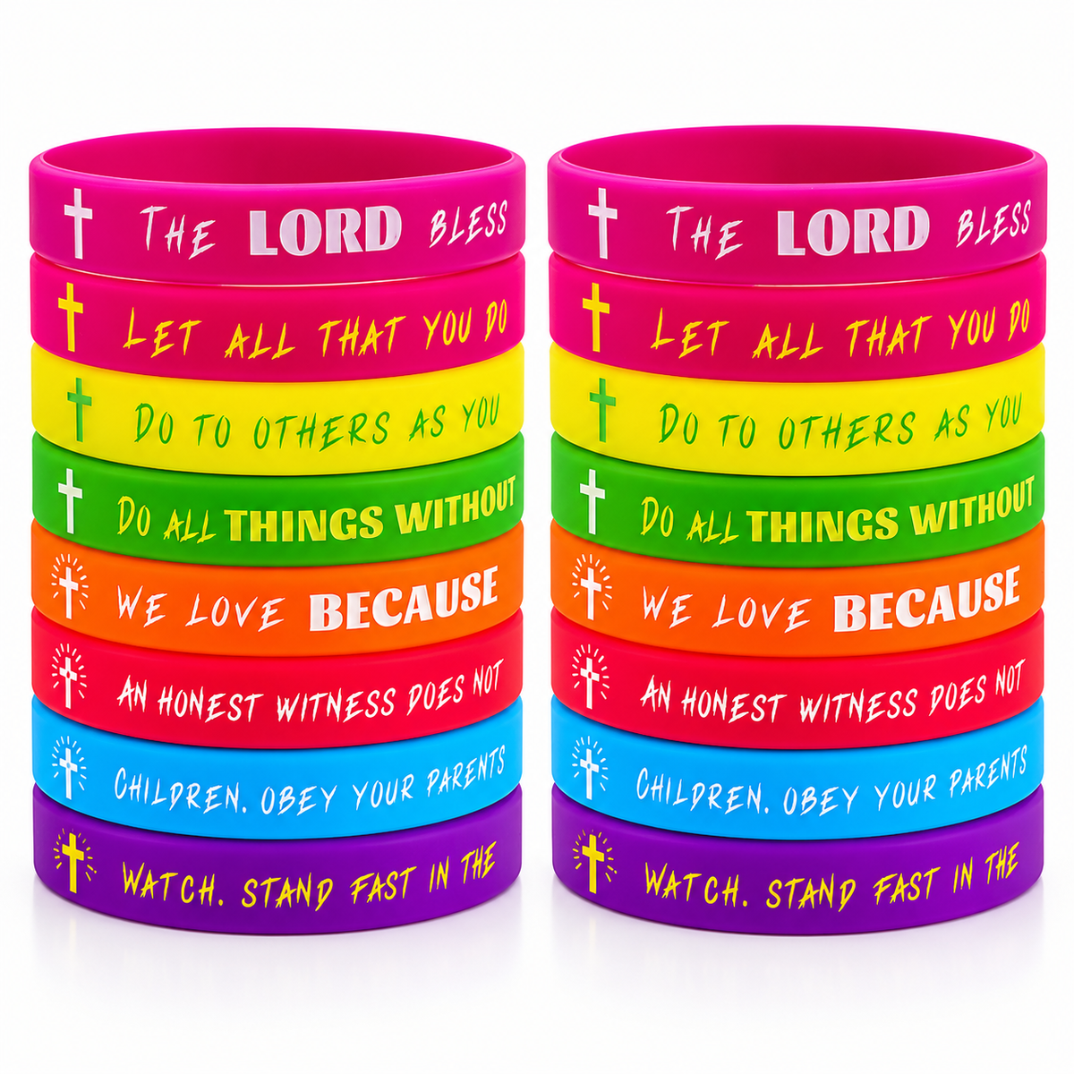 ✝️ 30PCS Bible Verse Bracelets – Christian Faith Wristbands for Church Events, Youth Groups & Sunday School Rewards