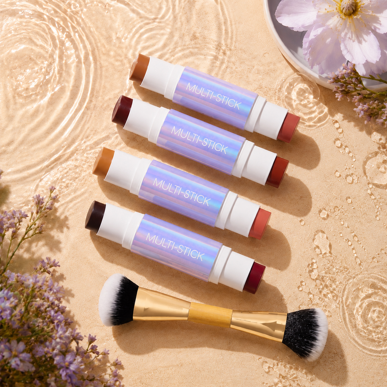 Double Ended Cream Blush and Bronzer Stick with Brush