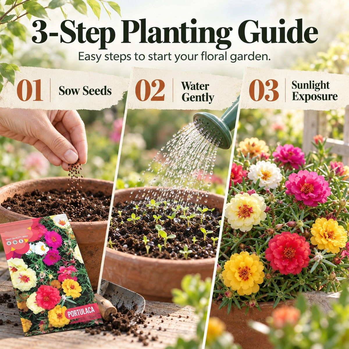 Double-Flower Portulaca Seeds 🌺☀️