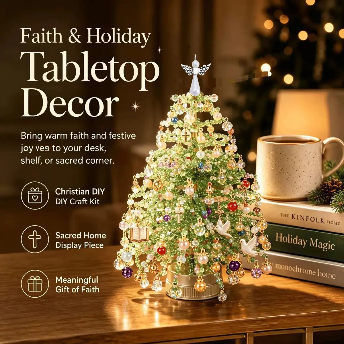 DIY Beaded Christmas Tree Craft Kit with Accessories