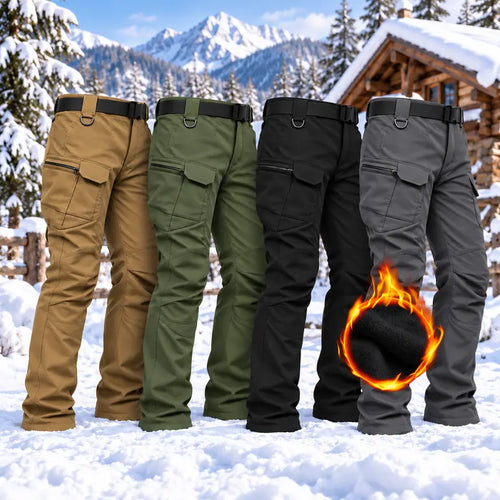 Men's Fleece-Lined Tactical Cargo Pants