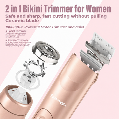 NEW Femmekin 2-in-1 Waterproof Painless Body Trimmer