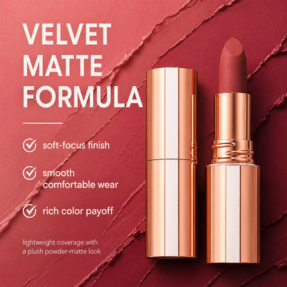 24H Long‑Lasting Matte Lipstick – Smudge‑proof, transfer‑resistant, vibrant colour.