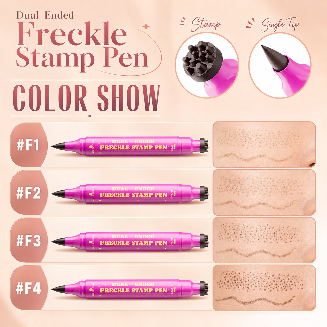 2 in 1 Waterproof Faux Freckle Stamp & Fine Tip Pen