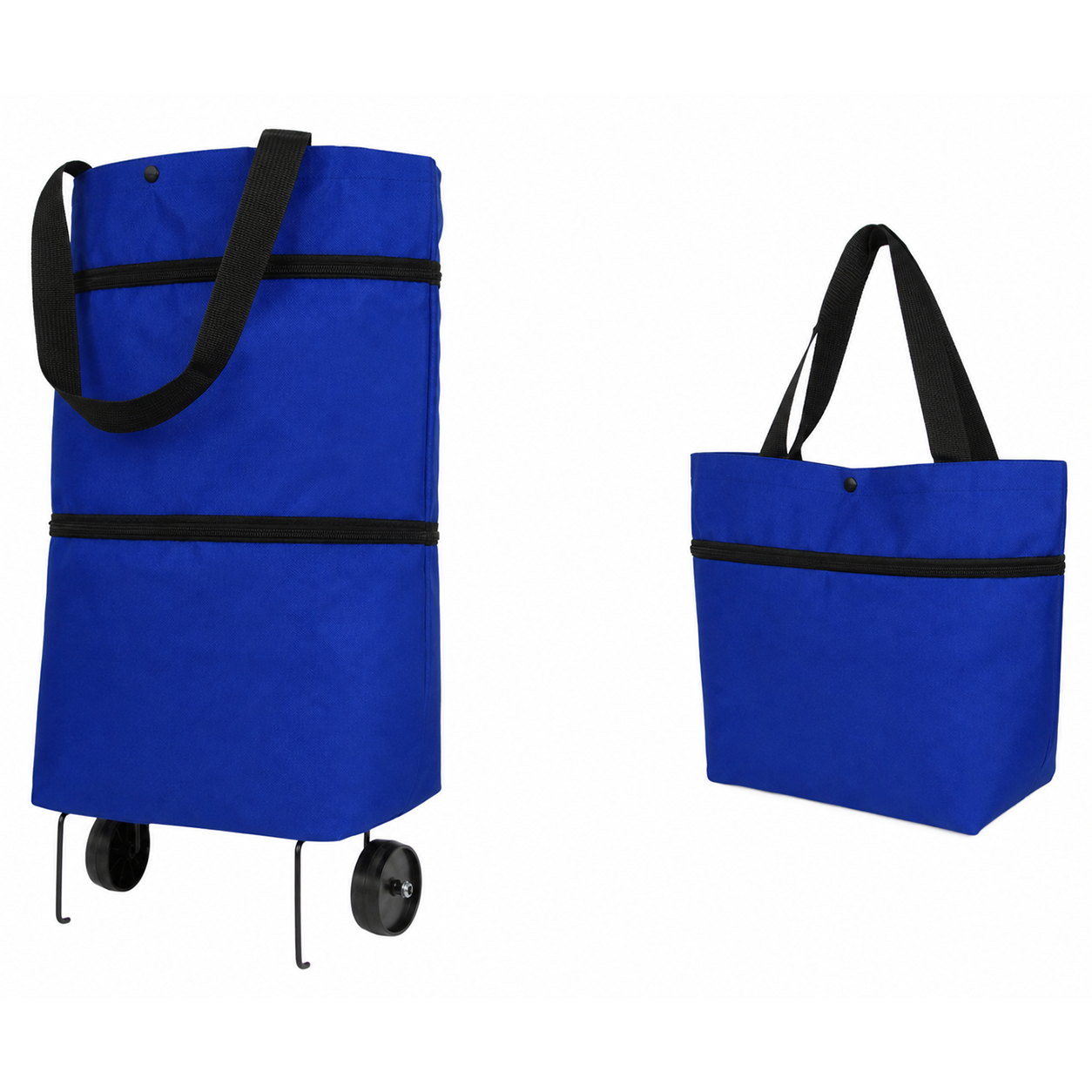 2 in 1 Foldable Shopping Trolley Bag with Wheels