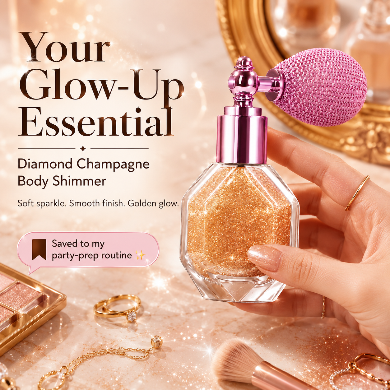 Magic Shimmer Highlighter Spray for Face, Body and Hair