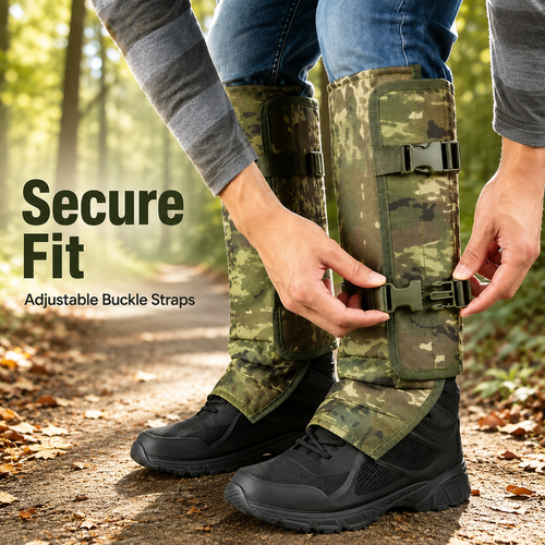 Unisex Adjustable Snake Resistant Leg Gaiters with Durable Abrasion Resistant Fabric for Hunting Hiking and Outdoor Protection
