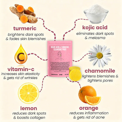 Brightening turmeric & kojic acid pads