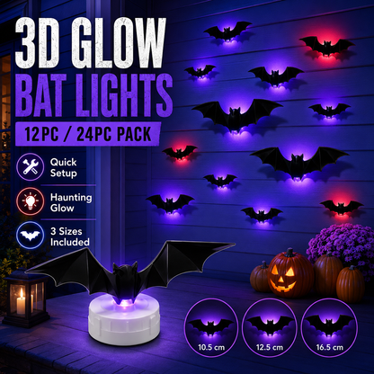3D LED Bat Wall Lights for Halloween Decor